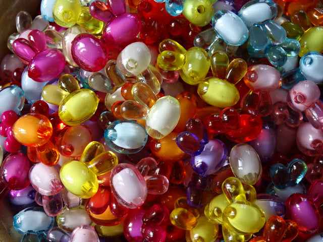Acrylic Randomly Mixed Bunny Beads ( Brights)