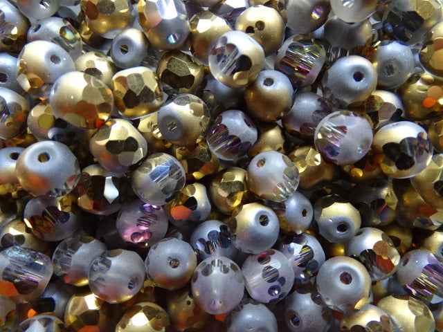 Golden Rainbow 8mm glass beads