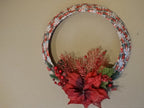 Handmade Christmas wreath with Poinsettia