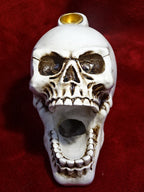 Large skull backflow incense burner with open mouth