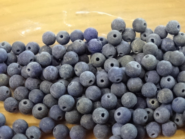 Frosted Natural Lapis Luzuli 6mm beads