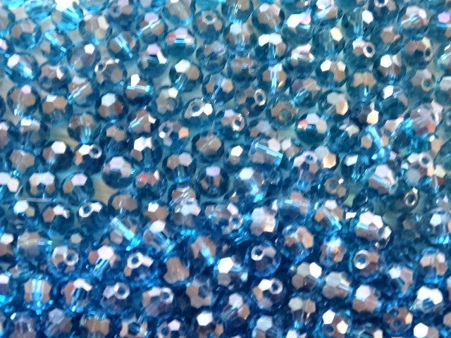 'Teal Twinkle'  Imitation Austrian Crystal Faceted Glass Beads 6mm
