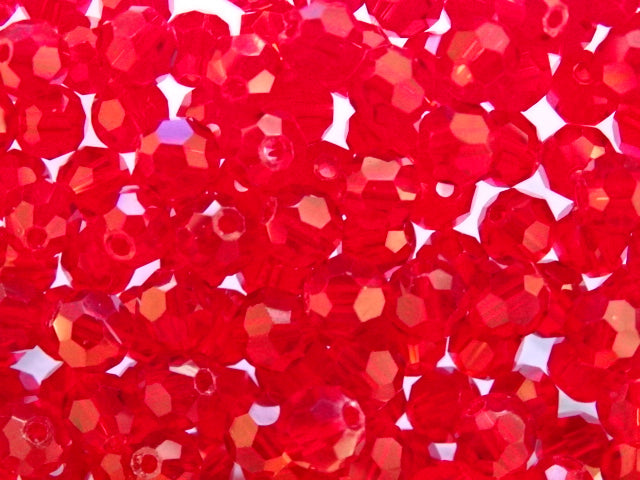 'Deep Cherry'  Imitation Austrian Crystal Faceted Glass Beads   6mm