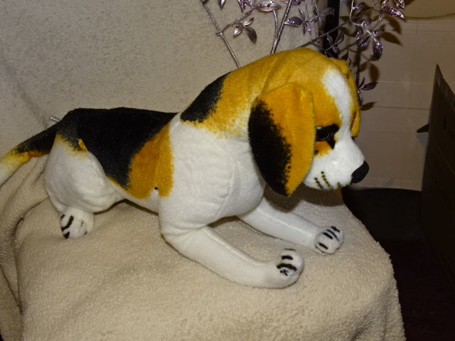 Cute Beagle Dog Plush Figure. Approx 60cm L (Plus Tail) x 30 H cm x 15cm W