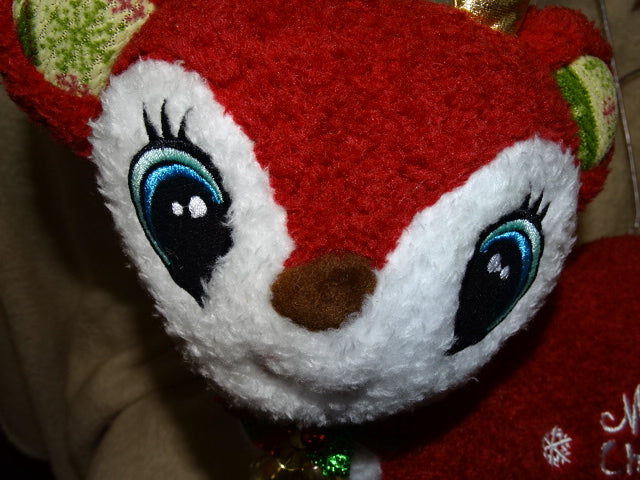 Adorable Red Christmas Reindeer Plush Soft Toy Approx 24cm L x approx 30cm H