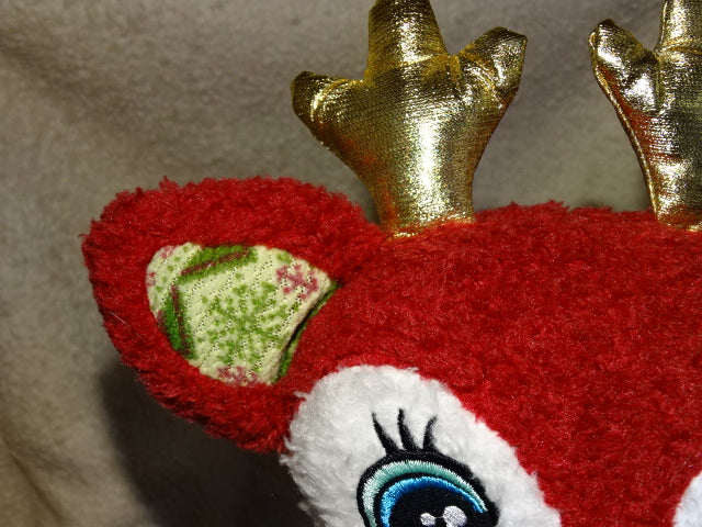 Adorable Red Christmas Reindeer Plush Soft Toy Approx 24cm L x approx 30cm H