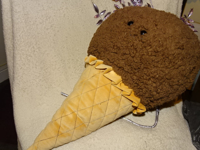 Cute Giant Chocolate Ice Cream Cone Plush    50cm (approx)