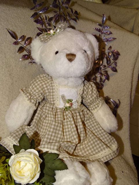 Old Fashioned Style Plush Clothed  Cuddly Bear   40cm (approx) High