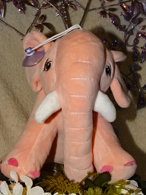 Cute Velvet Feel Plush Toy Pink Elephant   24cm Long x 18cm High  (approx)