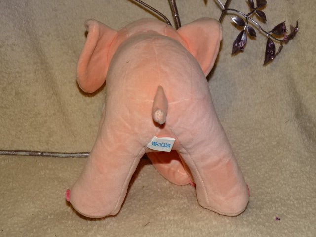 Cute Velvet Feel Plush Toy Pink Elephant   24cm Long x 18cm High  (approx)