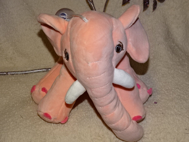 Cute Velvet Feel Plush Toy Pink Elephant   24cm Long x 18cm High  (approx)