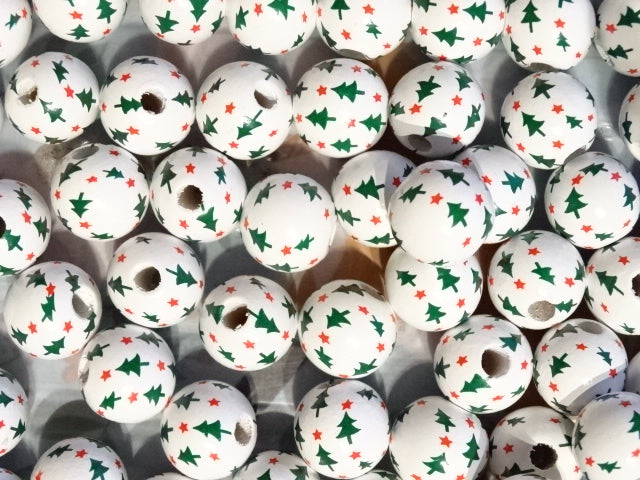 'Christmas Fir'    15mm x16mm (approx)  Natural Wood Beads