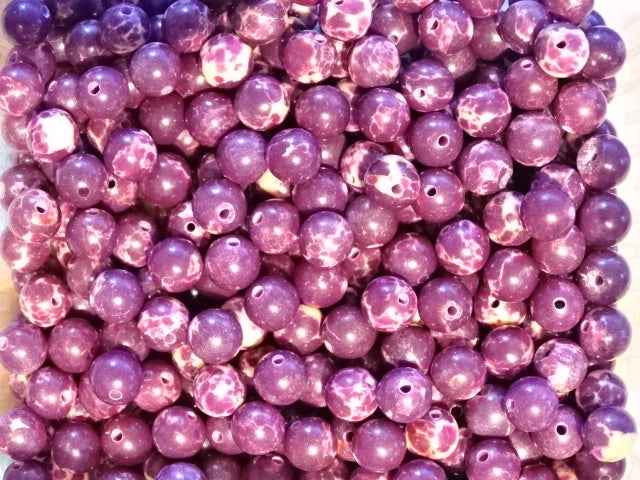 'Blackberries and Custard'  6mm  Dyed Synthetic Imperial Jasper Beads