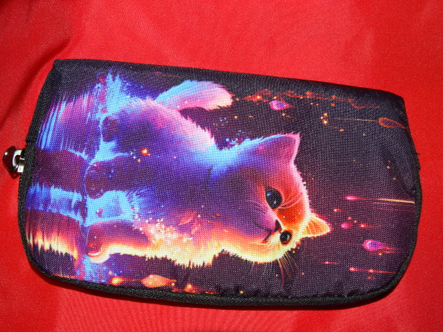 'Raindrop Cat'  Wallet, Purse, Wash Bag, Cosmetics Pouch, Clutch Bag, Gift