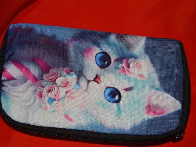 'Candy Cat'  Purse, Wallet, Clutch Bag, Wash Bag, Cosmetics Pouch, Gift