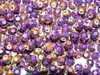 'Berry Bling'   Full Electroplated Faceted Glass Beads 6 x 5mm