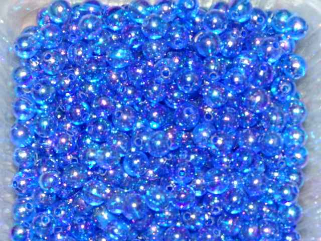 'Aurora Ocean'  Ab Rainbow Plated Acrylic Beads  6mm