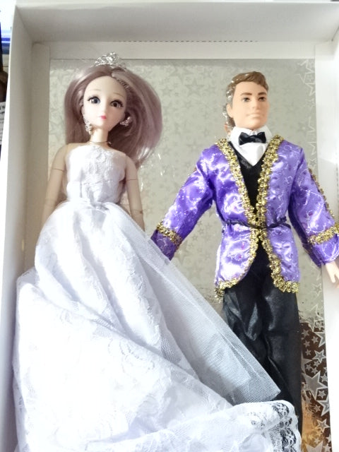 'Kimberley and Bradley  Bridal Couple 30cm Plastic Ball Joint Doll Set