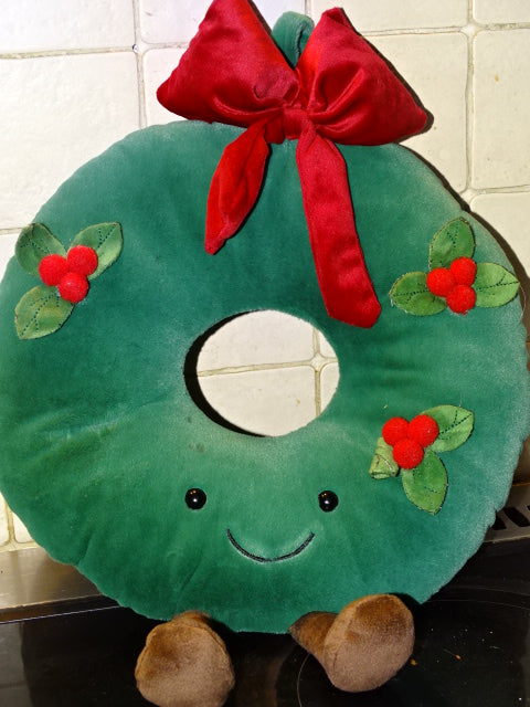 Cute Cuddly Christmas Wreath Plush / Soft Toy / Festive Decor