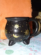 Black with Gold Print Celestial ' Cauldron Cup'