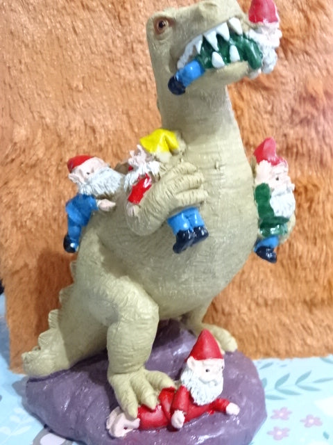 'Dino the Devourasaurus'  Resin Funny Garden / Home Decor / Gift  Ornament
