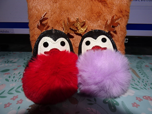 'Antonio Antlers'   Fluffy Penguin'  Keying / Bag Charm / Festive Gift