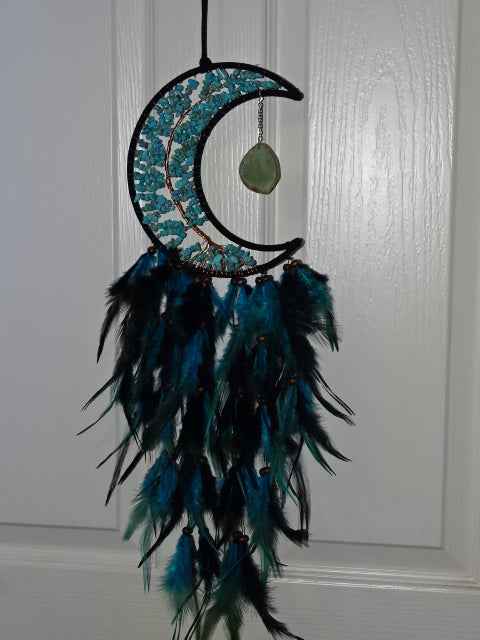 'Blue Moon'  Beautiful Moon Shaped ' Tree of Life'  Dream Catcher