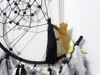 'Midnight Cat'  Feather and Imitation Gemstone Dreamcatcher