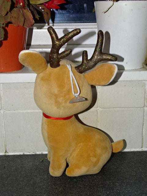 Velvet Feel Soft Plush Reindeer Toy  30cm x 10cm Approx