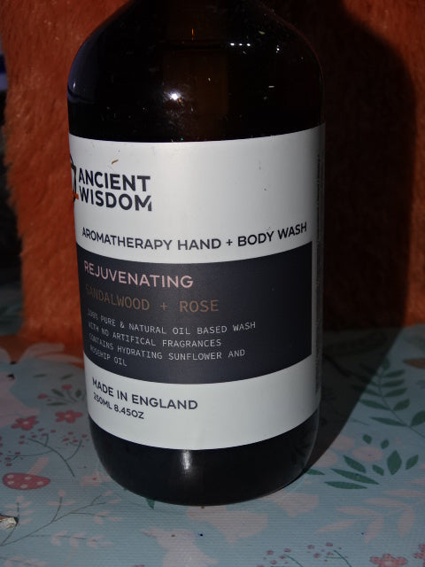 Fragranced Hand And Body Wash 'Rejuvenating'    Sandalwood and Rose   250ml