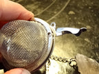 Loose Tea Stainless Steel Strainers With Rough Cut Crystal Decoration