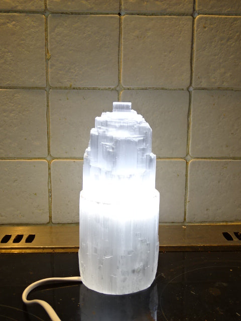 Stunning Natural Selenite (Sleepstone) Table / Bedside L.E.D Lamp