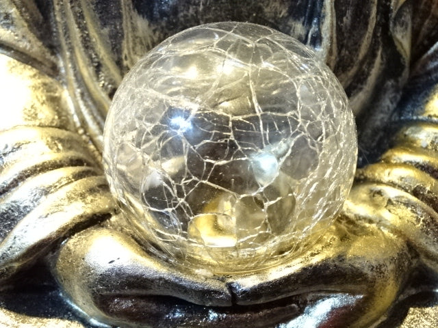 Solar Powered Resin Buddha  25cm x 20cm x 32cm
