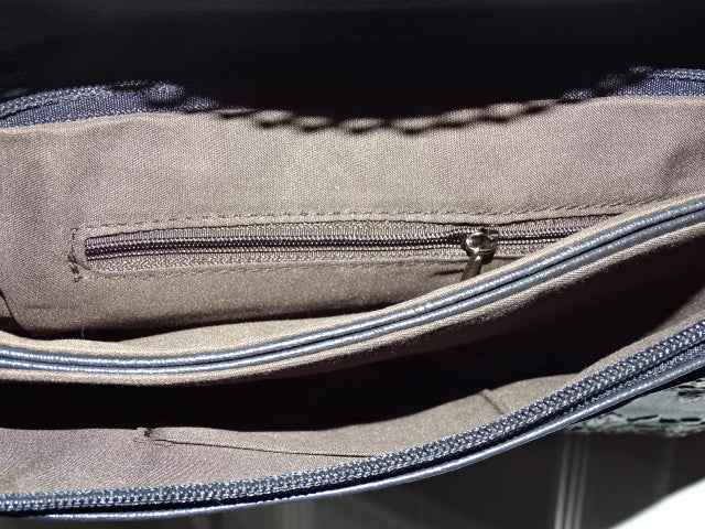Faux Leather Embossed Pattern Envelope Style Shoulder Bag / Purse