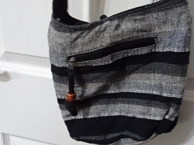 Simple Striped Cotton Over Body Bag