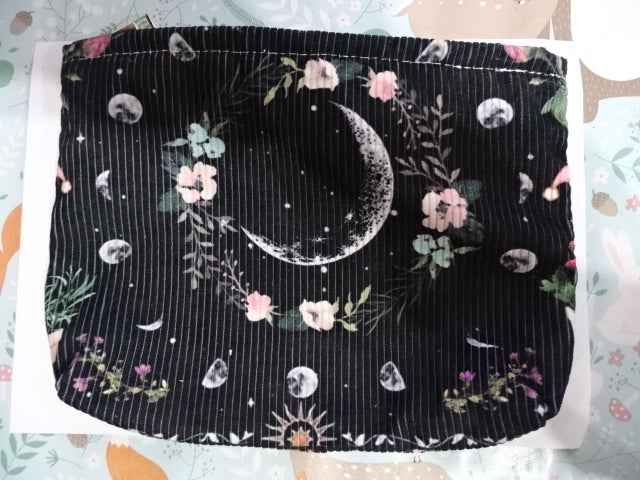 Velvet Feel 'Moonflower'  Soap Bag / Cosmetic Purse / Gift / Overnight Bag