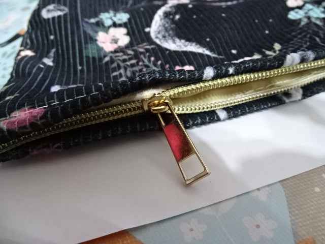 Velvet Feel 'Moonflower'  Soap Bag / Cosmetic Purse / Gift / Overnight Bag