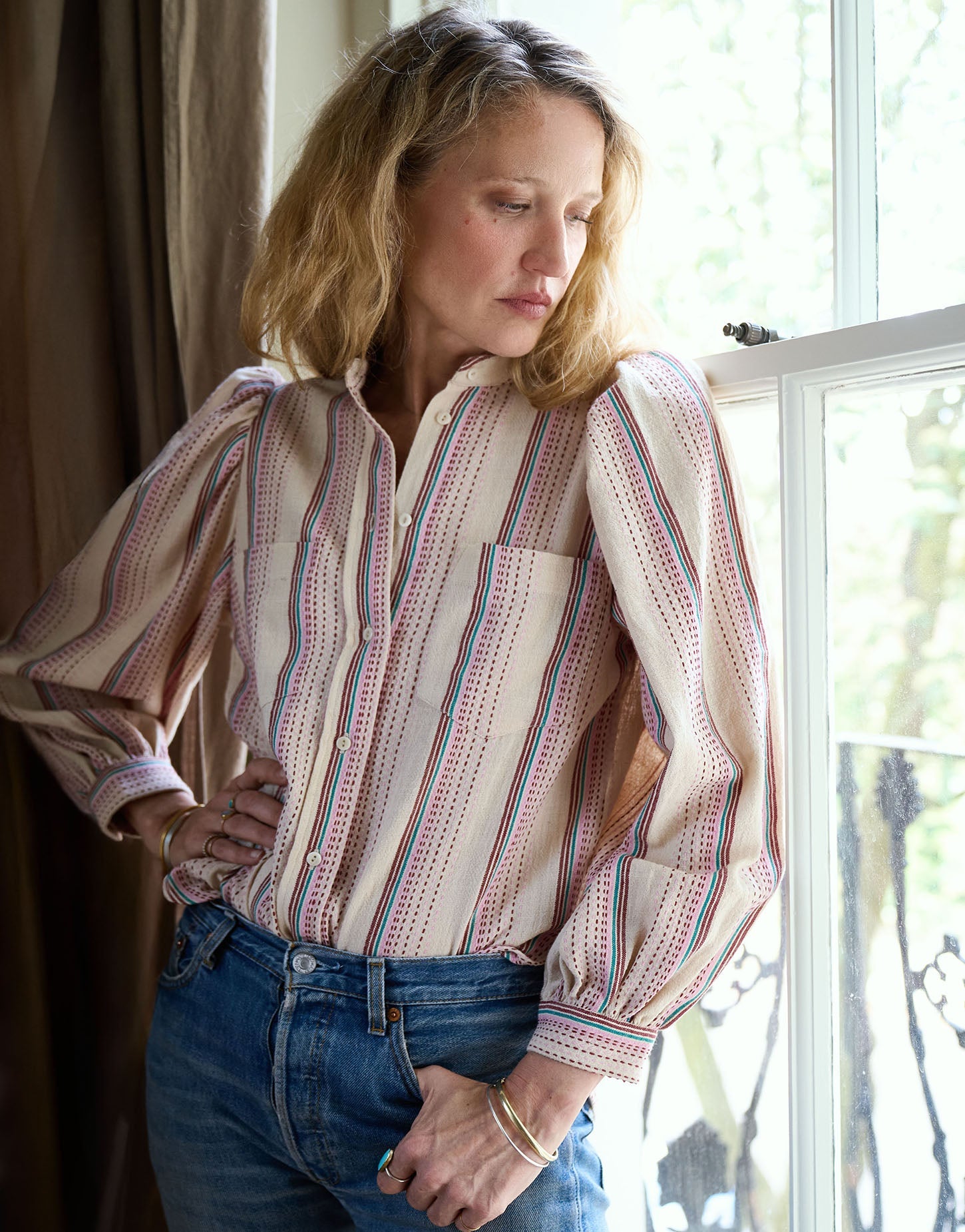 ingrid blouse | sunwash stripe