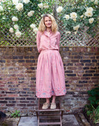 alma skirt | blush jamdani