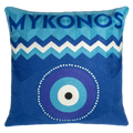 Mykonos Evil Eye Needlepoint Pillow