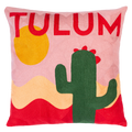 Tulum Cactus Needlepoint Pillow