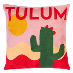 Tulum Cactus Needlepoint Pillow