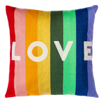 Rainbow LOVE Needlepoint Pillow