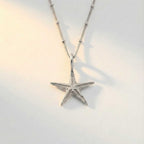 Dainty Silver Real Starfish Necklace