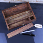 Dala Chest Shape Wooden Pen Box with Secret Compartment