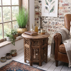Damodar Large Hand Carved Side Table