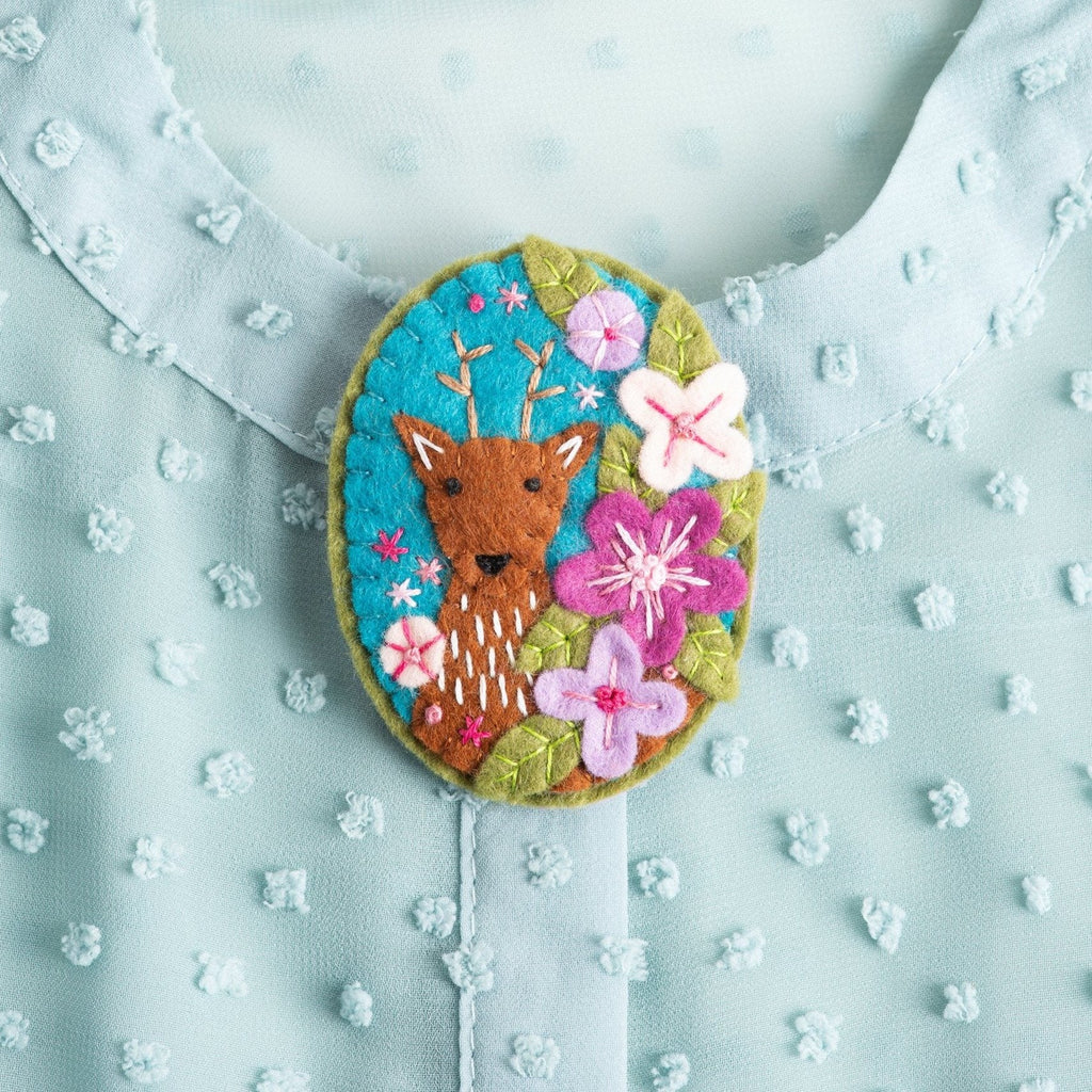 Deer Felt Craft Brooch Kit for Beginners