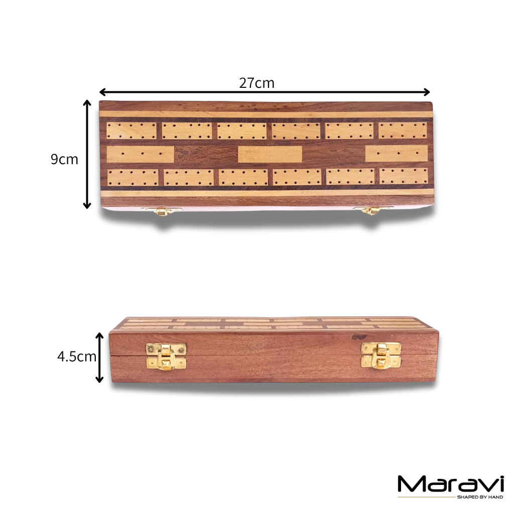 Deori Sheesham Wood Travel Cribbage Set