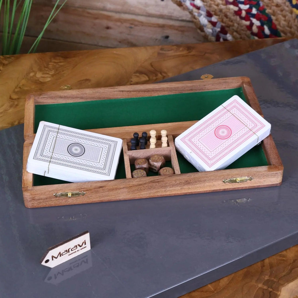 Deori Sheesham Wood Travel Cribbage Set