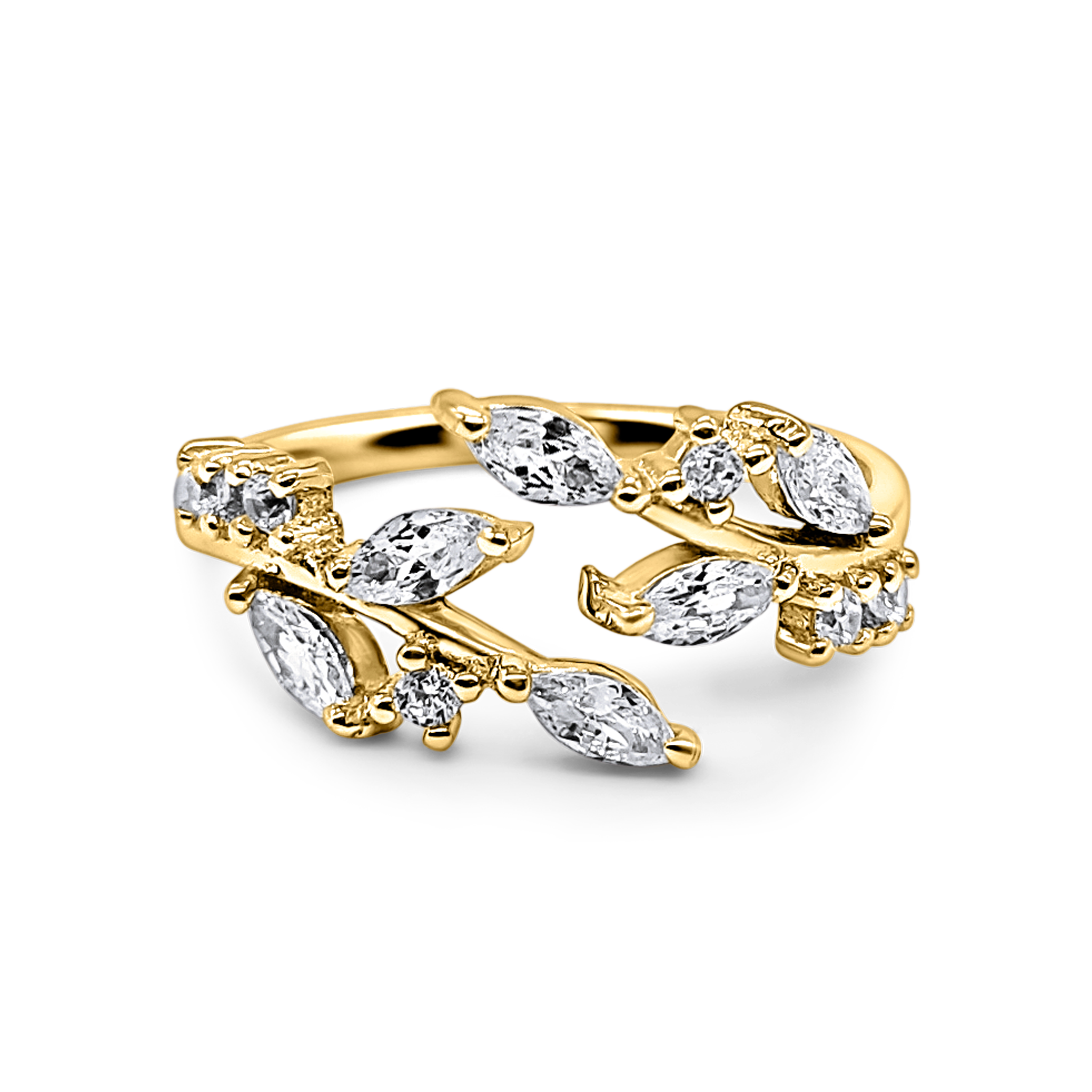 Adjustable Leaf Ring in Gold